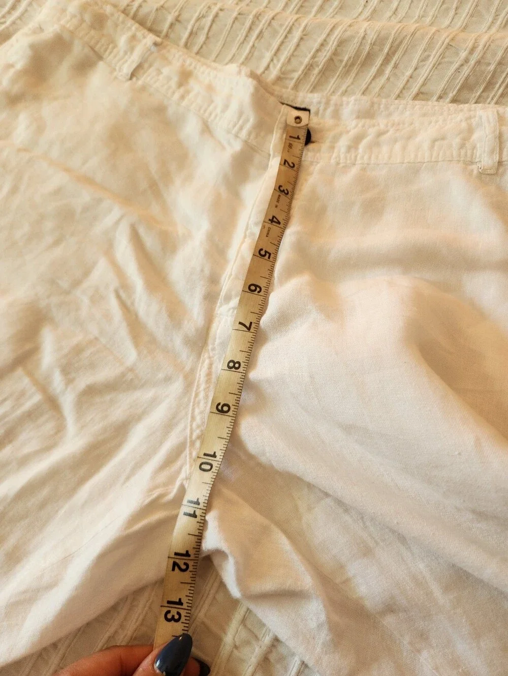 Vilebrequin 100% Linen White Textured Layered Slim Mens Pants Size Xl